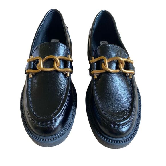 Steve Madden Shoes - NEW Steve Madden Karmine Slip-On Loafers Women's Size 6.5 Black Leather Preppy